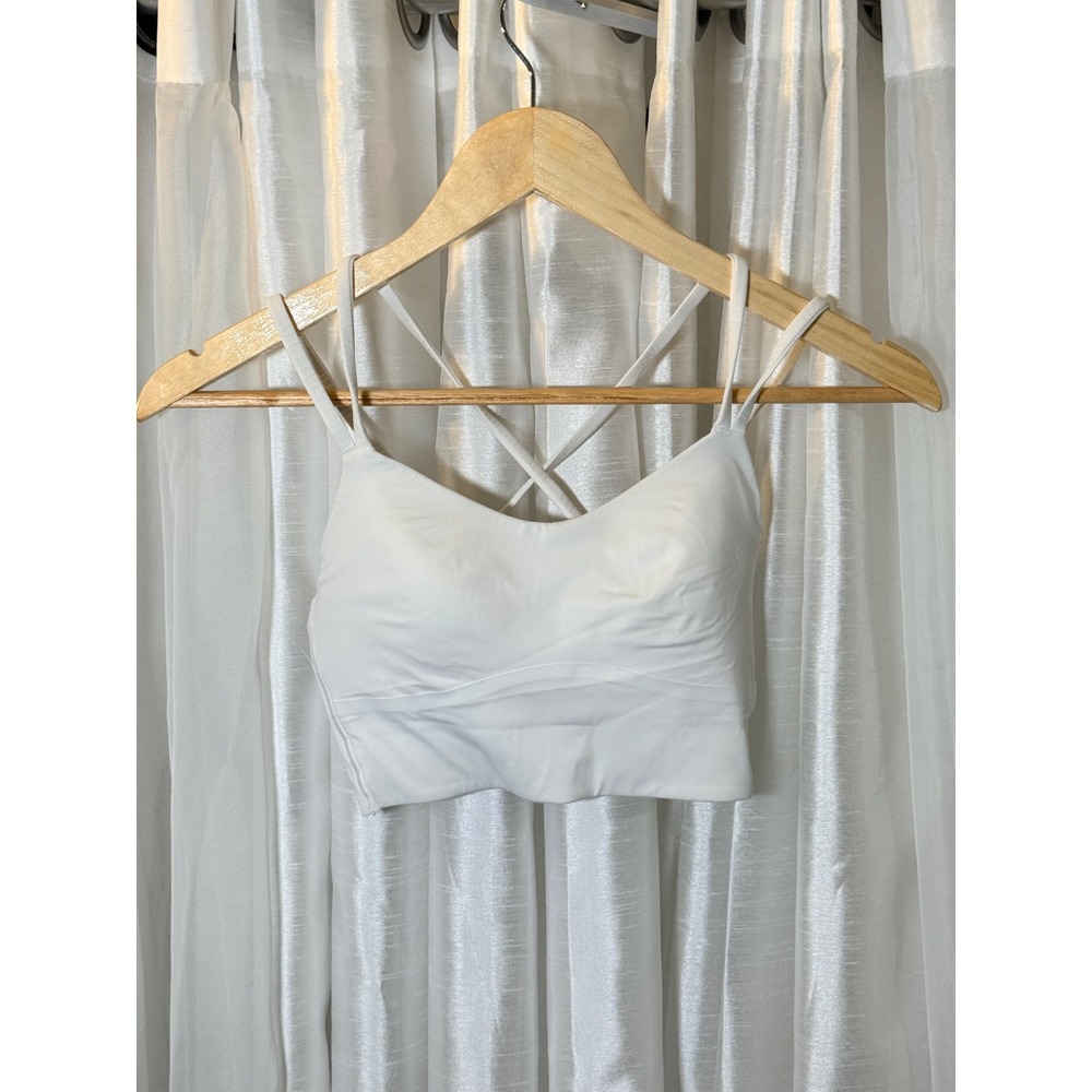 Lululemon Free To Be Serene Bra Long Line Womens White Strappy Back C/D Cup